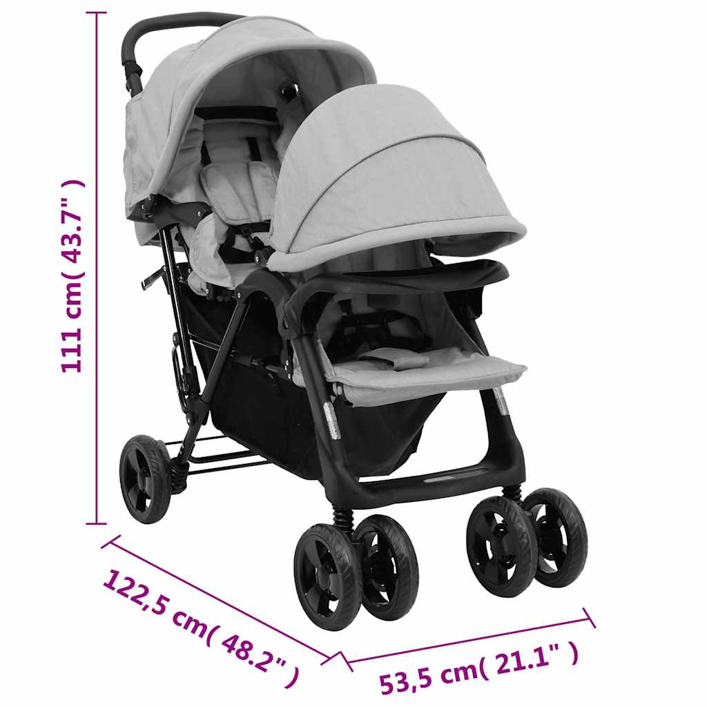 Twin Stroller — Deluxe Double Pram