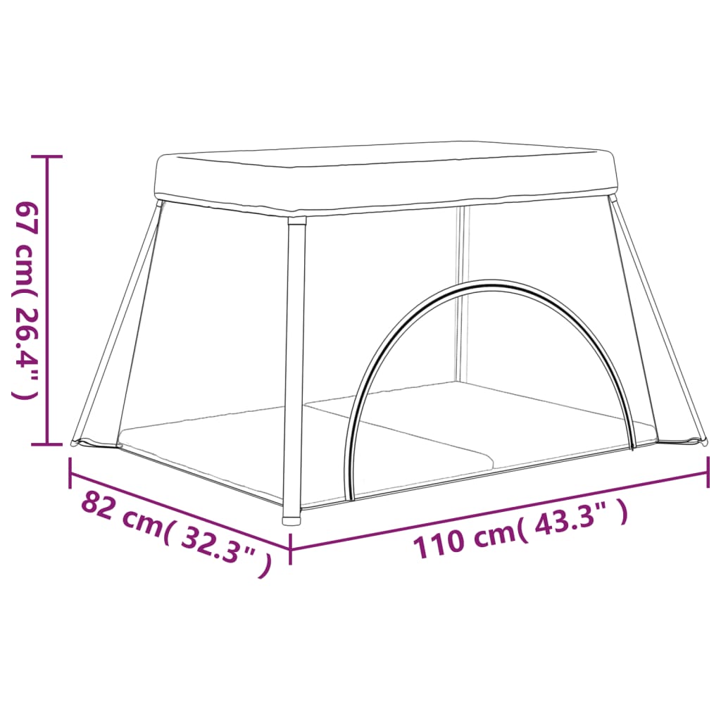 Linen Baby Playpen with Mattress