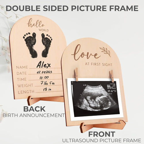 Hello World — Double-Sided Ultrasound Keepsake Frame