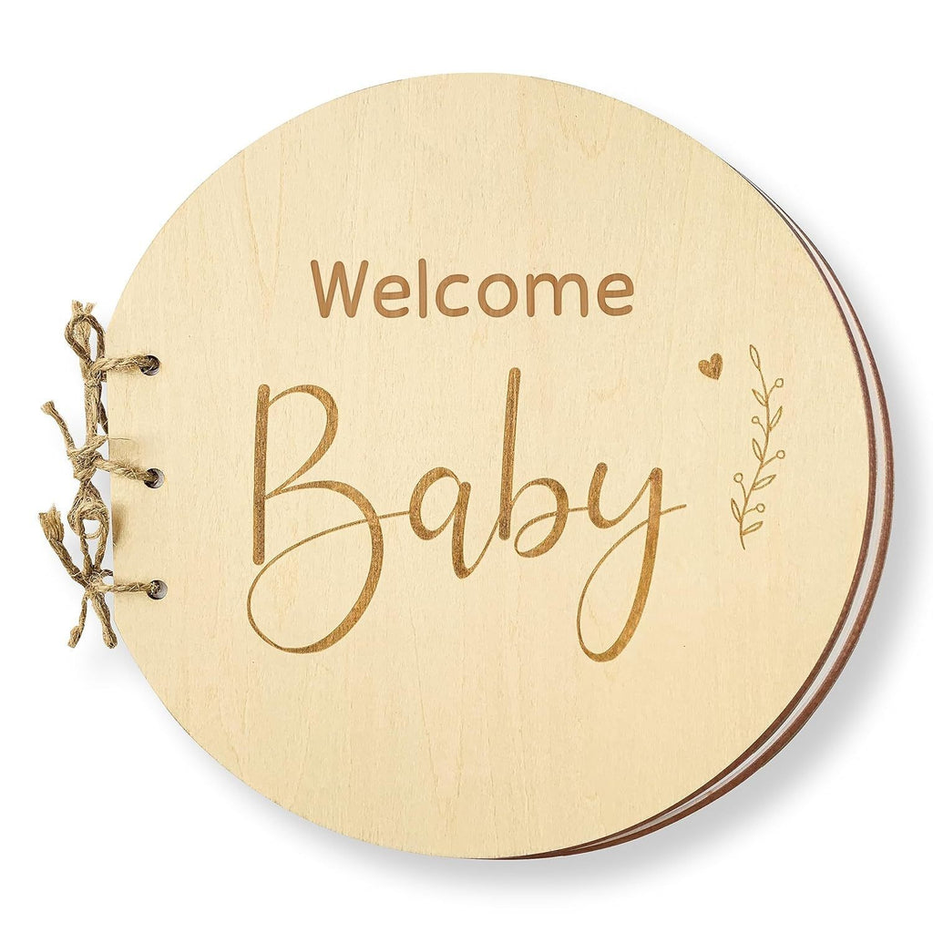 Welcome Baby Wooden Guest Book