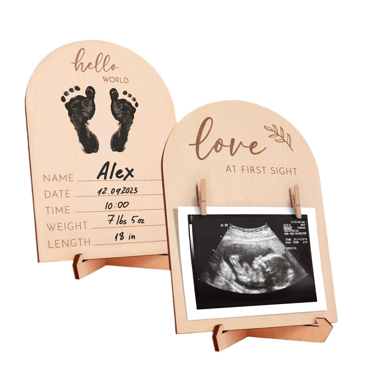 Hello World — Double-Sided Ultrasound Keepsake Frame