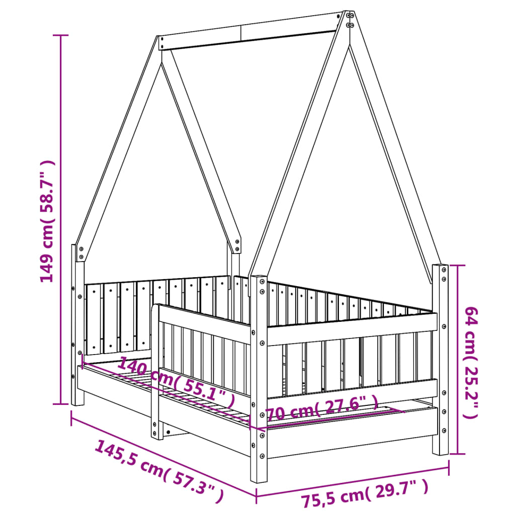 Solid Pine Children's Bed