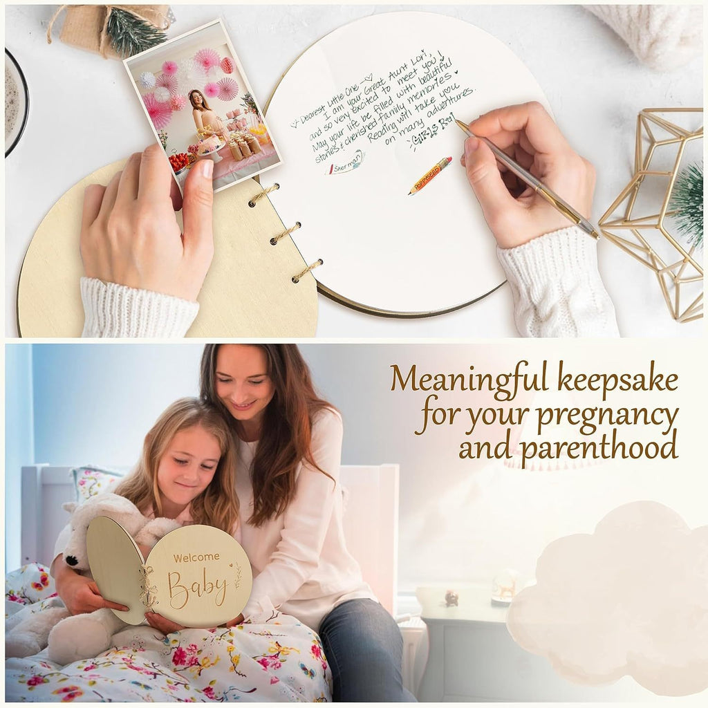 Welcome Baby Wooden Guest Book