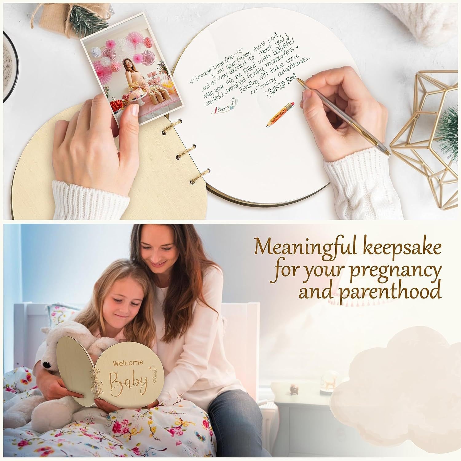 Welcome Baby Wooden Guest Book